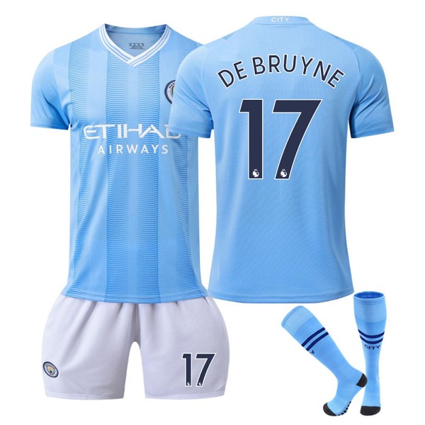 23-24 Manchester City Home Shirt Kit - Fotbollströja Kit - Outdoor Sports Quick Dry Shirts Black 17 (strumpor) 20
