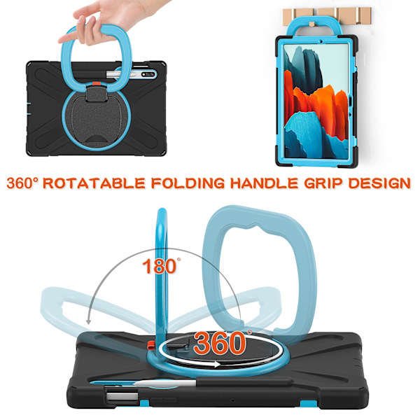 För Samsung Galaxy Tab S7 Plus Fe Fodral Magnetiskt Ställ Skydd med Pennhållare För Galaxy Tab S6 Lite Tab A 10.1 A 8 A7 10.4 Fodral Blue Tab A7 T500 505 507