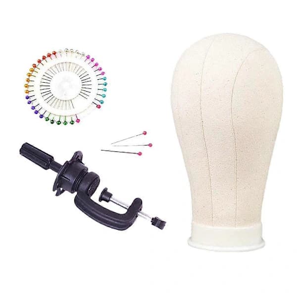 Parykk Hode Modell Maker med Gratis Holder, Pins, 21 Tommer, SD