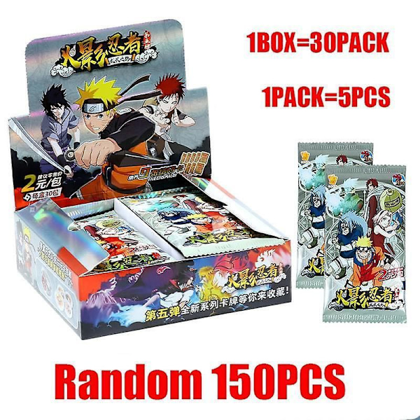 Naruto Spillekort Japansk Tegnefilm Schoolmaster Serie Ssp Kort Uchiha Sasuke Ninja Krig R Børnelegetøj F 30PACK 150PCS