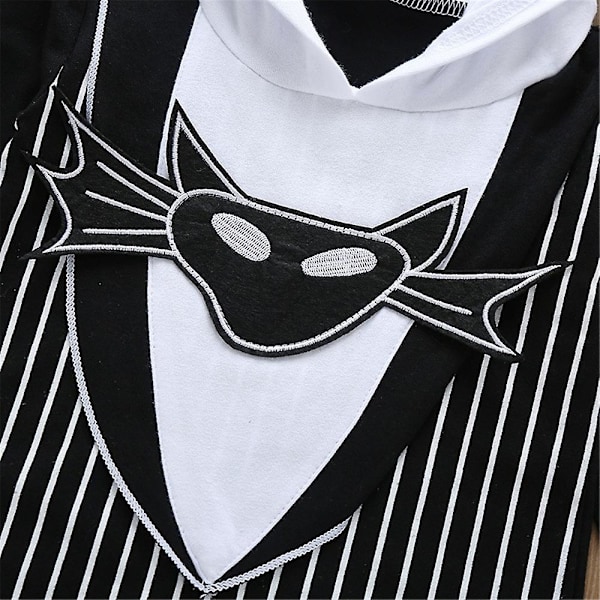 Månader-3 År Småbarn Baby Jack Skellington Nightmare Before Christmas Jumpsuit Hooded Romper Gåvor