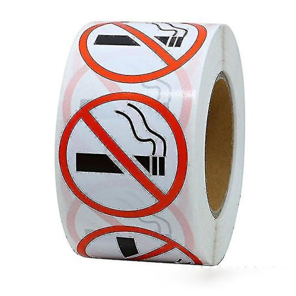 500 st/rulle Rökning förbjuden logotyp skylt Restaurang Bussbutik Runda varningsdekaler