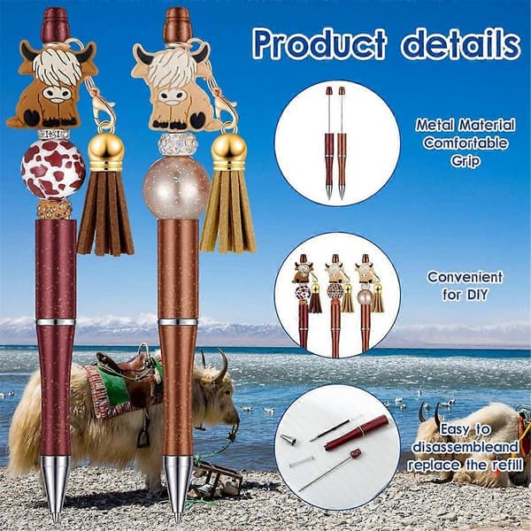 12 stk. Style Beadable Pens Bulk Bead Pens