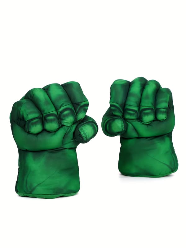 Superhjältehandskar för barn, gröna nävar, svart mask, medium stretchtyg Green One-size