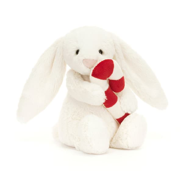 Jellycat Amuseables Bashful Bunny med Candy Cane Plyschleksak