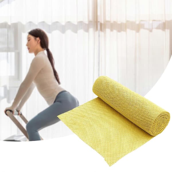 Pilates Halkfri Mat Greppfoder Låda och Hylla Foder Gripplatta för Vikt Yellow