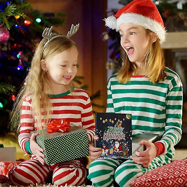 24 Dagars Julnedräkning Överrasknings Blindbox - Gör-det-själv Jul Adventskalender Armband Halsband Set