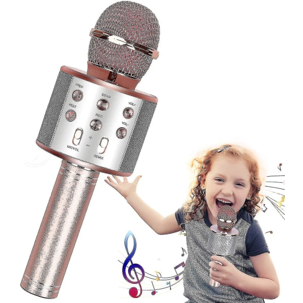 Bästa Shiyi-mikrofonen, trådlös Bluetooth karaokemikrofon för barn, bärbar 4-i-1 handhållen mikrofonmaskin, hemmaktv-spelare med högtalare och R