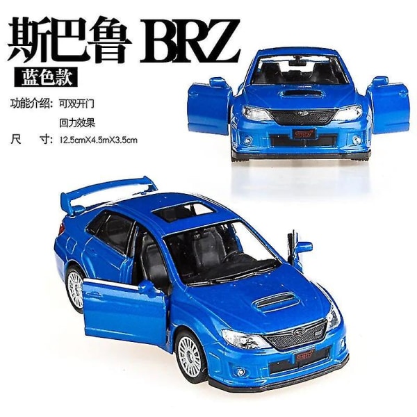 1:36 Subaru Impreza Wrx Sti Diecast-modeller Bilar Modeller av bilar Legeringsfordon Gld3 Coche-leksaker för barn nobox1