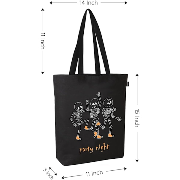 EcoRight 100% Økologisk Canvas Tote Bag med Lynlås, Miljøvenlige Små Tote Bags til Kvinder til Rejser, Strand & Shopping Bone Appetite