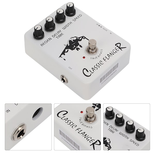 Gitarr Effektpedal Metallisk Flanger Ljud Snabb Vibrato Elektrisk True Bypass JF‑07