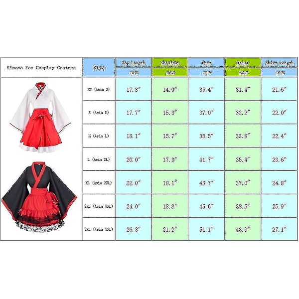 Japansk Anime Röd och Vit Kimono Räv Cosplay Kostym Hög Kvalitet-Perfekt 5XL
