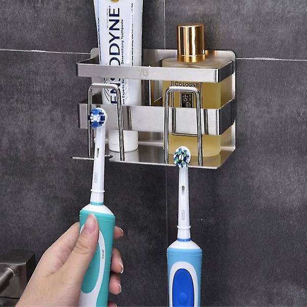 1 st Väggfäste Creative tandborsthållare i rostfritt stål badrumsförvaring tandborste