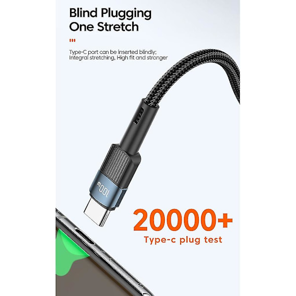 100W USB C till USB Typ C Kabel Usbc PD Snabbladdningskabel USB C 5A