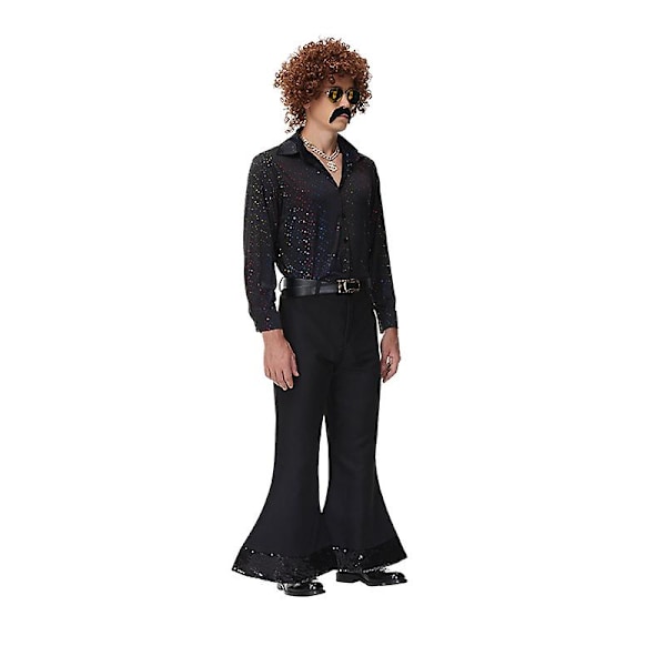 70-luvun discoasu miehille ja naisille, discohaalari disco-nukke Halloween-asu