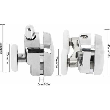 {YM}8-pack Shower Roller - Zinc Alloy Shower Roller - 25mm Bathroom Shower Roller (4 Upper and 4 Lower)