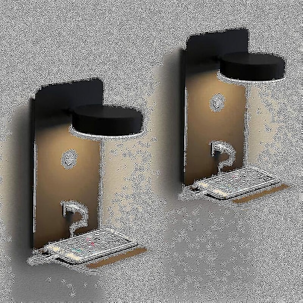 Paket LED Vägglampa Inomhus med USB-Port: 12W Tricolor Dimbar Modern Vägglampa med Strömbrytare, Väggläslampa, 330° Roterbar Sänglampa