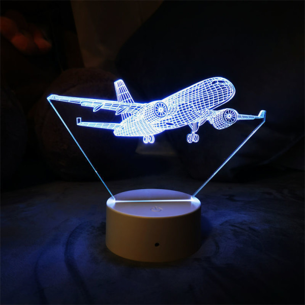 Aircraft Fighter 3D nattljus LED Touch Färgglad bordslampa LED nattljus för sovrum ferrous Style 1