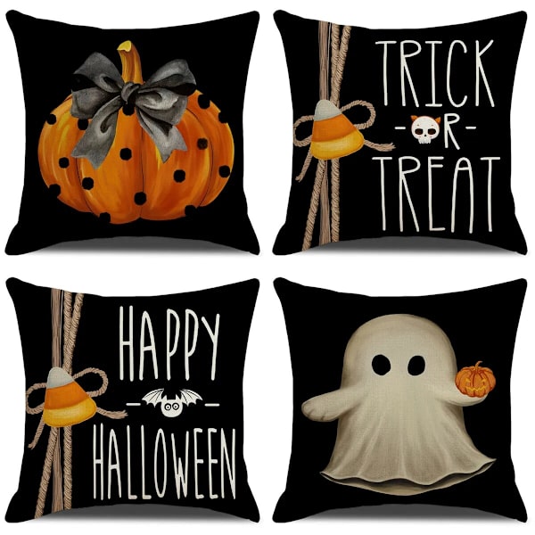 Halloween Putetrekk Happy Halloween Dekor Til Hjemmet Spøkelse Gresskar Edderkopp Putetrekk Horror Festutstyr Knask Eller Knep