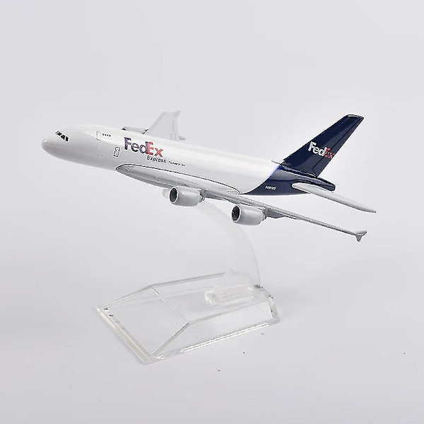 Jason Tutu 16cm Fedex Airbus A380 Flygplansmodell Diecast Metall 1/400 Skala Flygplansmodell Presentkollektion
