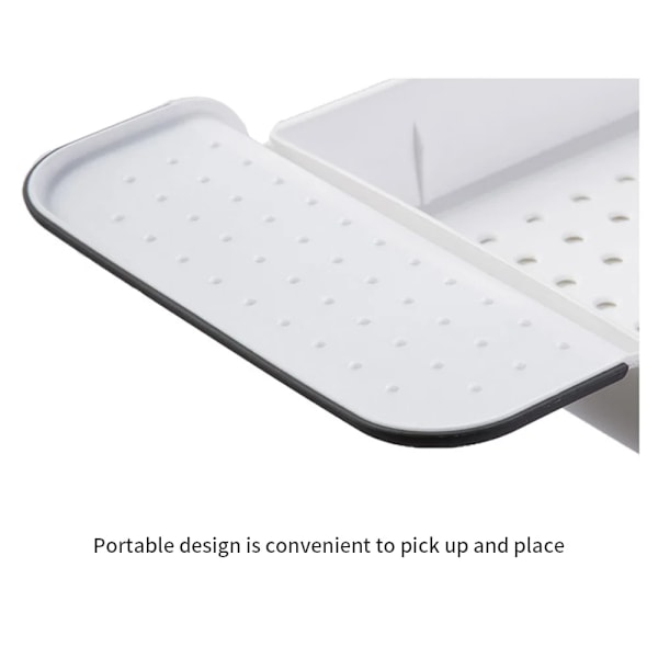 Badekarhylde Udtrækkelig Badeværelse Badekarbakke Bruserhylde Sort 55*17.5*6.3cm white