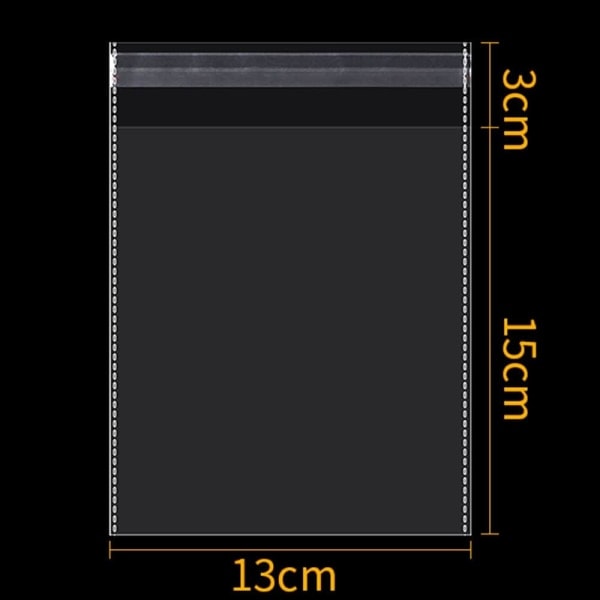 Galaxy 100 stk. Forseglingsposer, Små gennemsigtige plastikposer, Genlukkelige opbevaringsposer, Cellofan-konvolutter (13x18cm)