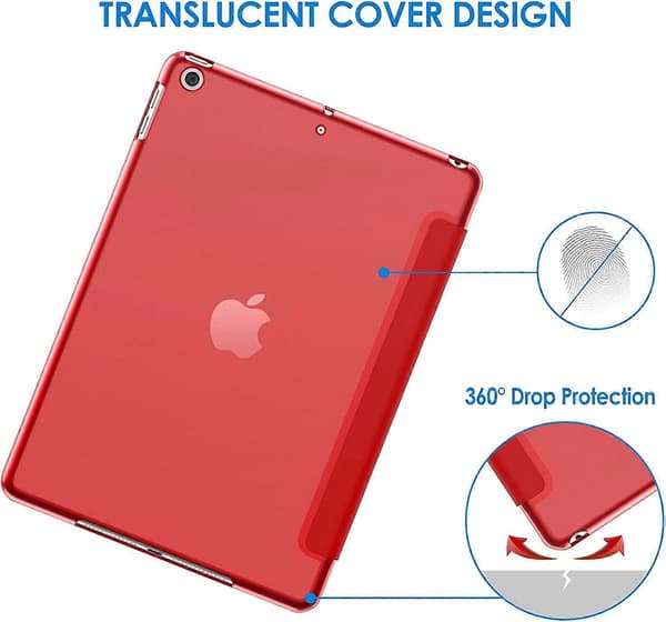 Fodral för iPad (9,7-tum, 2018/2017 modell, 6:e/5:e generationen), Smart Cover Auto Wake/Sleep Red