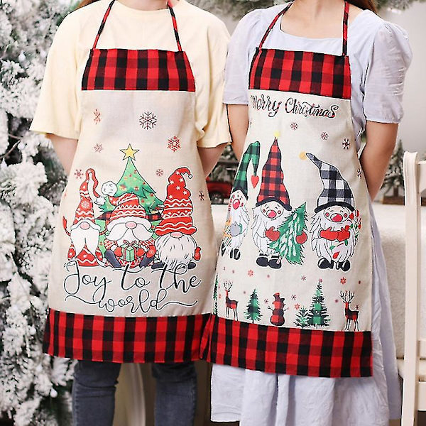Nyår 2023 Linne Jul Tomtar Förkläde Juldekorationer För Hemmet Jul Kökstillbehör Natal Navidad 2023 Noel Deco Wine Cover-289 Green