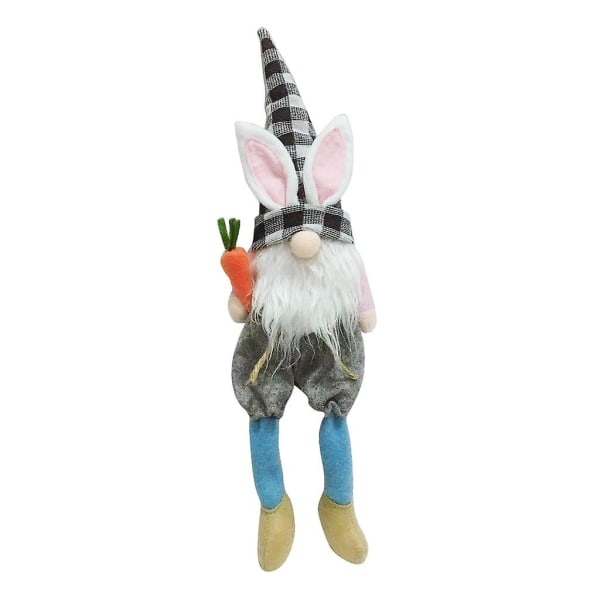 Påsk Kanin Gnomes Plysch Handgjorda Gnomes Ornament Holiday Party Heminredning Black and white