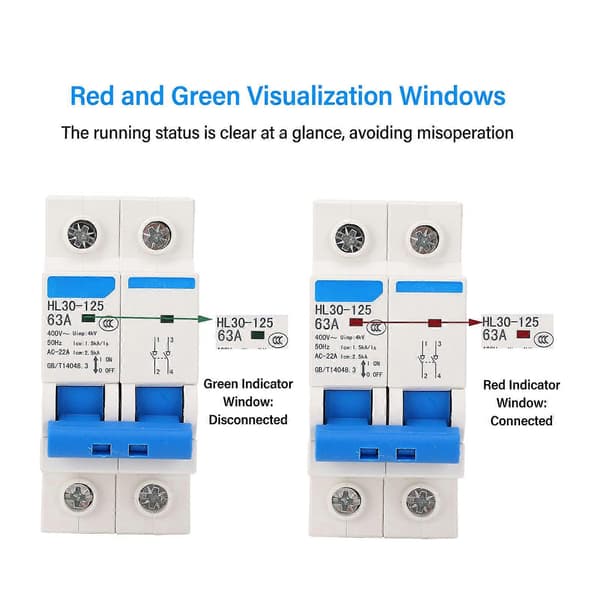 2P 400V 63A Isolatorbryter med shuntutløser PC-kabinett