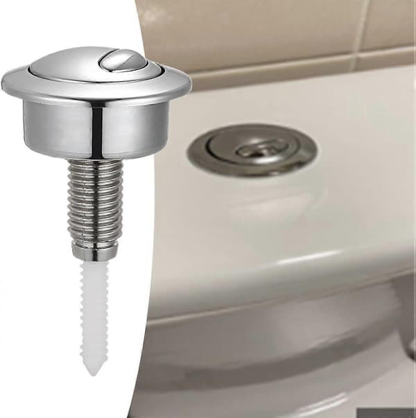 WC-knapp, dubbelspolning, toalettcistern, tryckknappsinstallation, ersättning (silver), silverfärgad