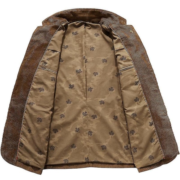 Herr vintage Casual Work Wear Manchester kostym Blazer Jacka Sport Coat Brown L