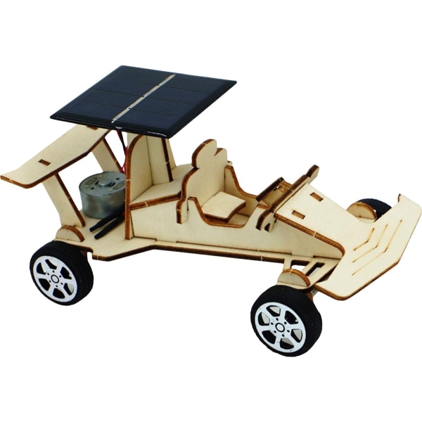 DIY Wood Science Kit Solar Racer Pojkar Flickor Pedagogiska fysikleksaker WoodColor