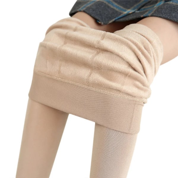 Vinterleggings för kvinnor, varma leggings, enfärgade sammetsleggings, leggings med hög midja, stretchiga leggings, dropshipping, Skin Skin Skin S