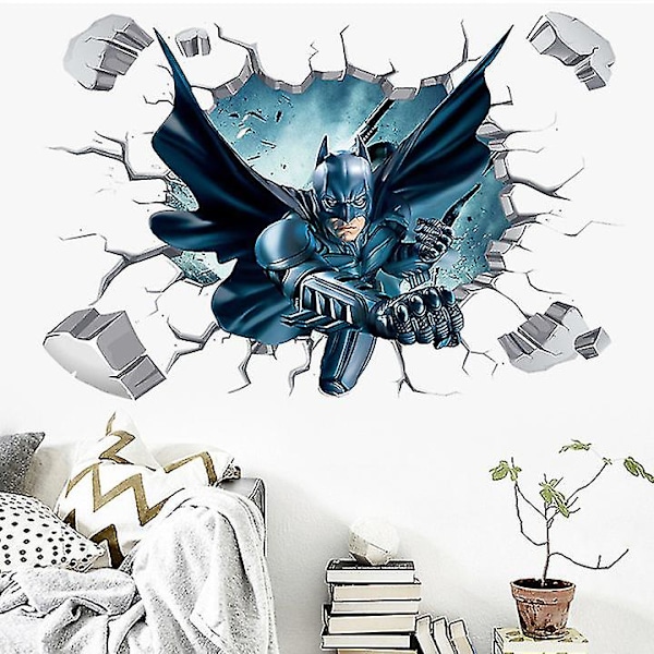3D Batman Väggdekal DC Hero Tapet för Barnrum Dekoration LV2238 LV2238 60*90cm
