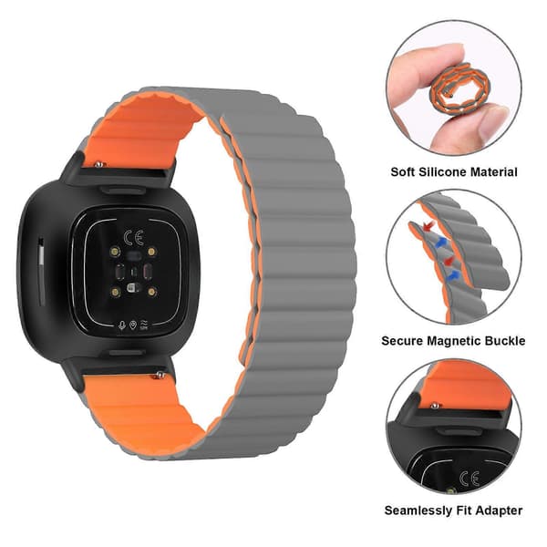 Universal magnetisk silikone urrem til Fitbit Versa 4 / Sense 2