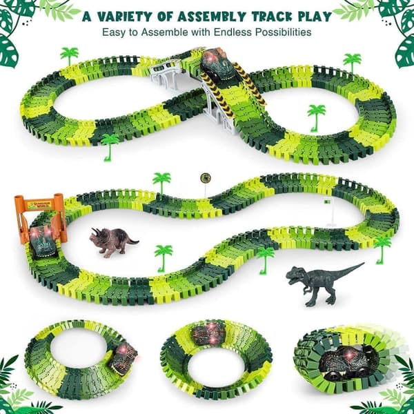 {YM}OBOSOE 185 osaa suuri autorata lapsille - DIY dinosaurusrata