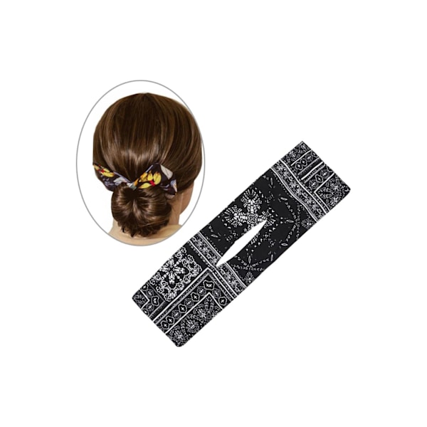 Sommerknute Smart Bun Trykt Hodebånd Snortilbehør E for kvinner Beige