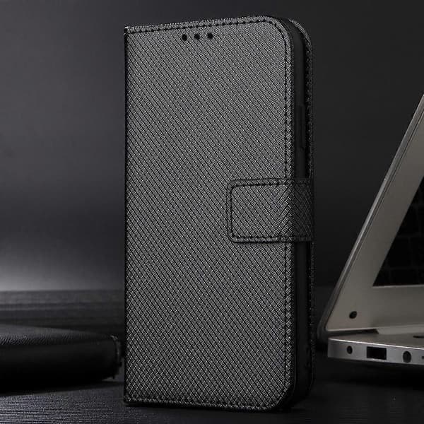 Telefoncover i læder med diamanttekstur Black For Doogee Note 58 / Note 58 Pro