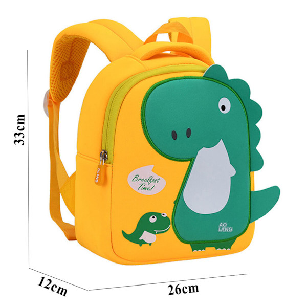 KAXIDY Børne Dinosaur Rygsæk Børnehave Tasker Yellow/Green