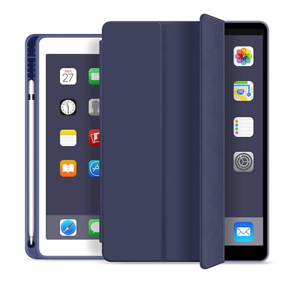 För Ipad Case Pro 11 2021 2020 2019 10,2 Air 4 10,9 10,5 2018 9,7 Mini 6 5 9:e 8:e 7:e generationens Smart Cover med pennhållare Navy iPad Pro 10.5 2017