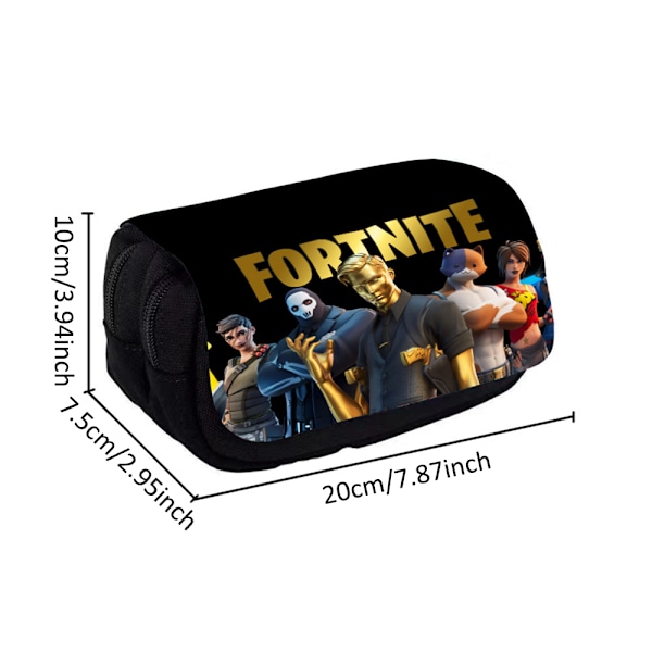 F-ortnite Pennfodral med Stor Kapacitet, Sött och Vackert Pennfodral med Dragkedja, Portabel Väska för Kontorsmaterial för Vuxna A