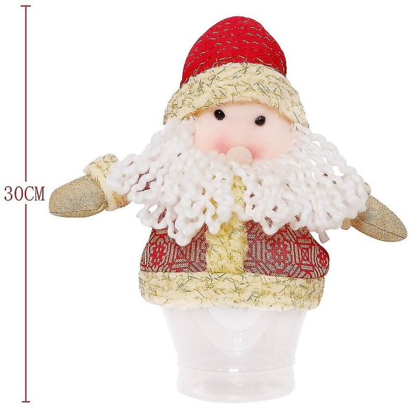 Nyår Tomte Snögubbe Godisburk Tom Chokladkaka Godisbox Förvaringsflaska Julklapp Barn B