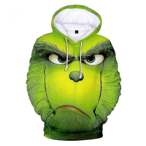3D Grinch Hættetrøje Mænd Kvinder Casual Hætte Pullover Sweatshirt Venner Julegave Qzn Pattern A XL