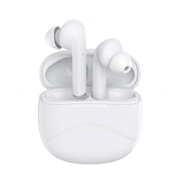 Trådlösa hörlurar, Bluetooth hörlurar med stereomikrofon för djup bas (vit)