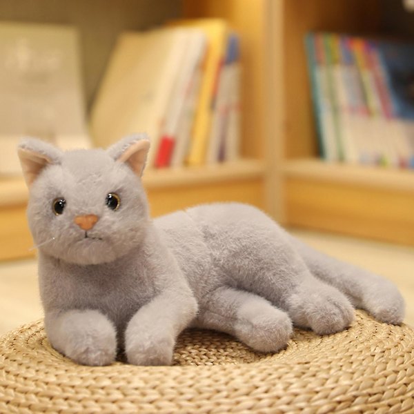Härlig Katt Plyschdocka Kreativ Söt Simulation Gosedjur För Baby Kramande Plyschleksak Beige
