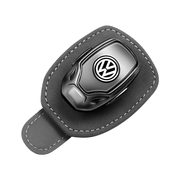 Passar VW Bil Solglasögonhållare, Läder Glasögonhållare för Bil Solskydd Grey