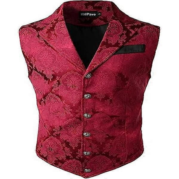 Viktoriansk väst för män Steampunk Gotisk väst red 2XL