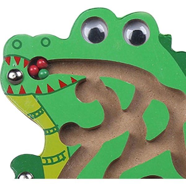 Magnetiska labyrintleksaker i trä Montessori Maze Game Board Aktivitet Pussel Tidig utveckling Aktivitet Leksaker för barn Barn Pojkar Flickor Alligator