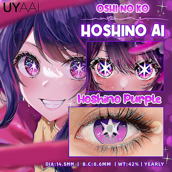 Uyaai Cosplay Anime Värilliset PiilolinssitYhteensopiva Oshi No Ko Ai Ai Hoshino Rubi Ruby Akuamarin Kana Violettien Linssien Punaisten Linssien Vaaleanpunaisten Linssien kanssa